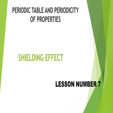 Shielding Effect periotic table and preodicity of property