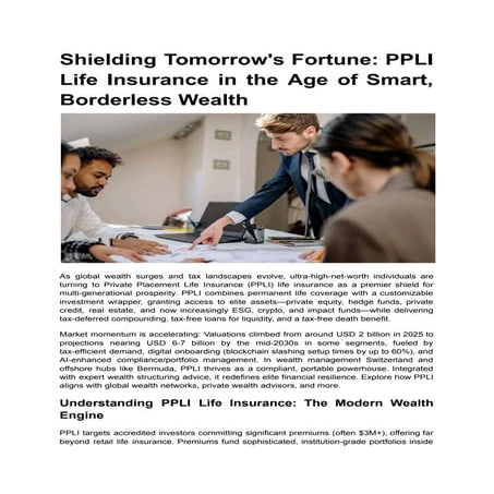 Shielding Tomorrow's Fortune_ PPLI Life Insurance in the Age of Smart ...