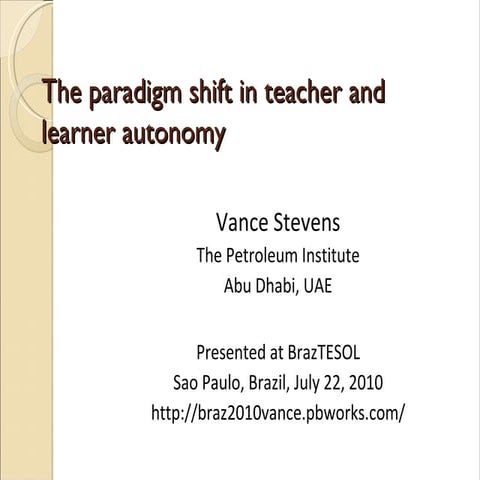 PLN: The paradigm shift in teacher and learner autonomy