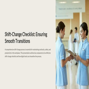 Shift change checklist with eAuditor Audits & Inspections