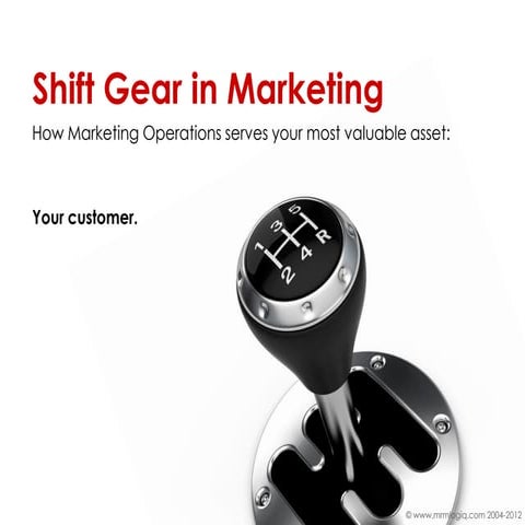 Shift Gear in Marketing - MRMLOGIQ 2012