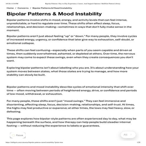 Understanding Bipolar Patterns and Mood Instability: Causes ...