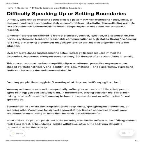 Overcoming Difficulty Speaking Up and Setting Boundaries: Understanding ...
