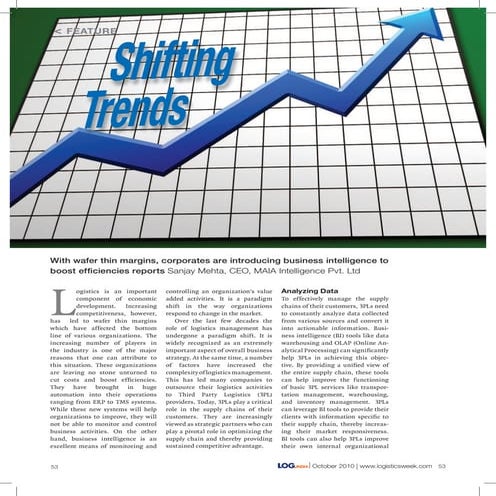 Shifting Trends - BI for Logistics Industry