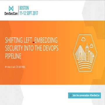 Shifting left – embedding security into the devops pipeline by Mike d. Kail