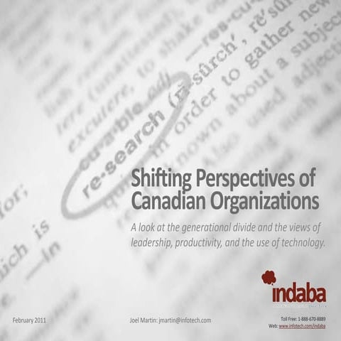 Shifting perspectives of Canadian organizations