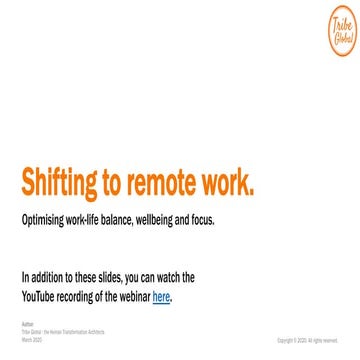 Shifting to remote work