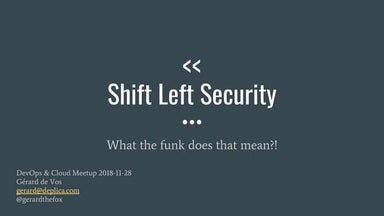 Shift Left Security