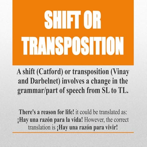 Other translation method - Shift or transposition