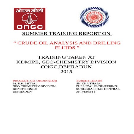 quality analysis of crude oil and drilling fluids 