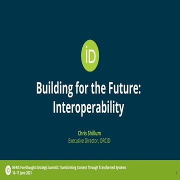 Shillum "Building for the Future: Interoperability"