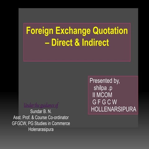 Foreign Exchange Quotation – Direct & Indirect