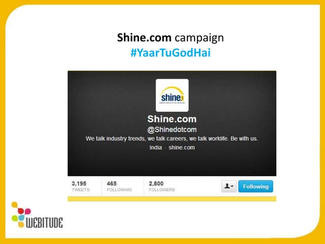 Shine.com Twitter Campaign