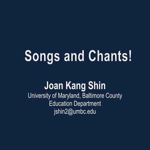Joan Shin's songs and chants for young learners