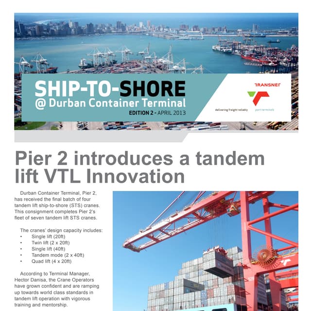 Port Terminals Ship toshore at Durban Container Terminal (DCT