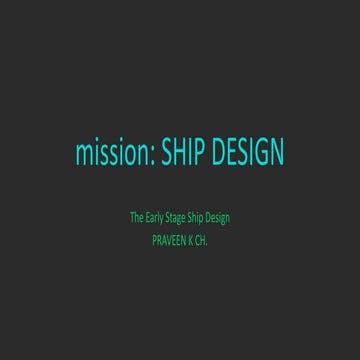 Early stage Ship design Process