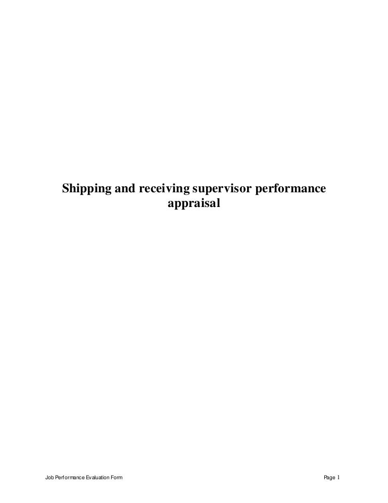 receiving supervisor job description