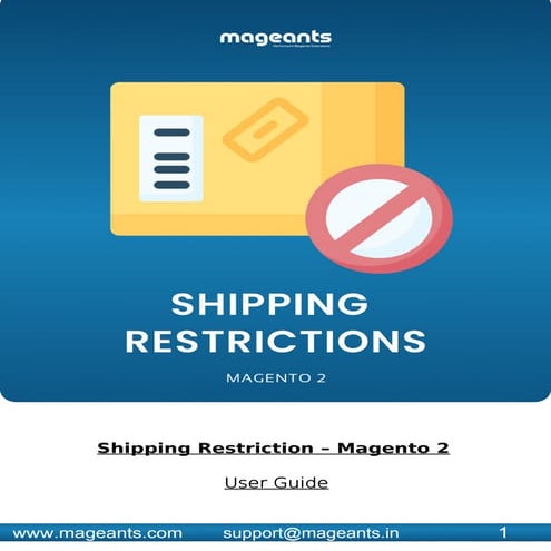 Magento 2 Shipping Restrictions - MageAnts - Userguide