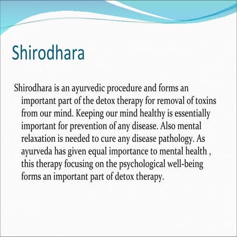 Ayurvedic Procedures - Shirodhara