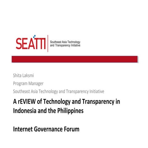 A Review of Technology and Transparency in Indonesia and the Philippines