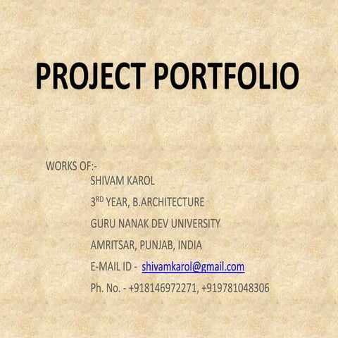 Shivam Portfolio | PPTX | Business | Business and Finance