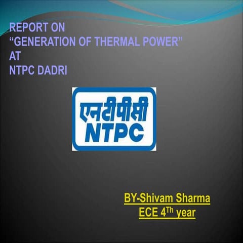 NTPC DADRI THERMAL PLANT PPT
