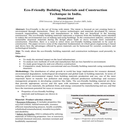 Research paper on Eco-Friendly building material and construction technique i...