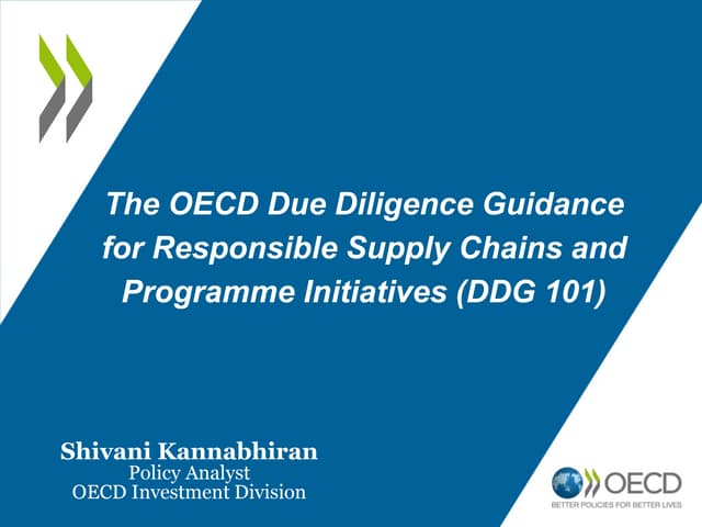 Introduction to the OECD Due Diligence Guidance for responsible mineral supply chains