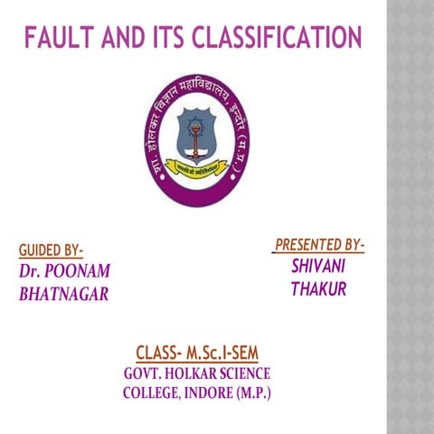  Fault and its classification