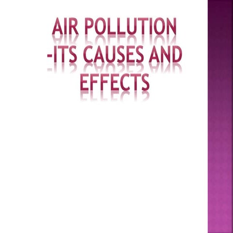 Air pollution its causes and effect