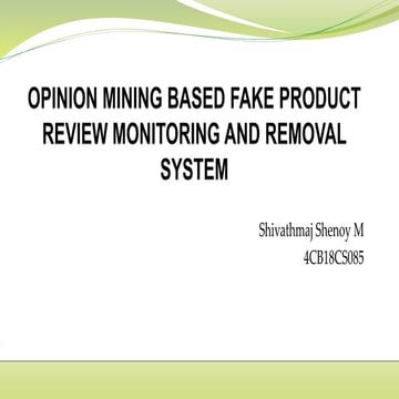 Detection of Fake reviews | PPTX