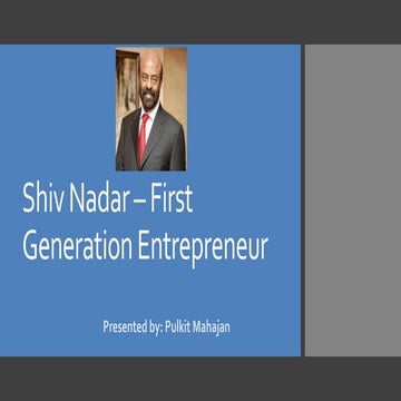 Shiv nadar -A successfull entrepreneur