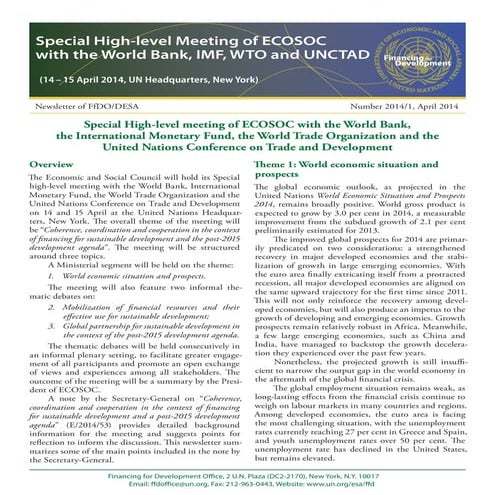 Special High-level Meeting of ECOSOC with the World Bank, IMF, WTO and UNCTAD