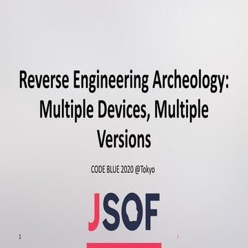 [CB20] Reverse Engineering archeology : Reverse engineering multiple devices ...