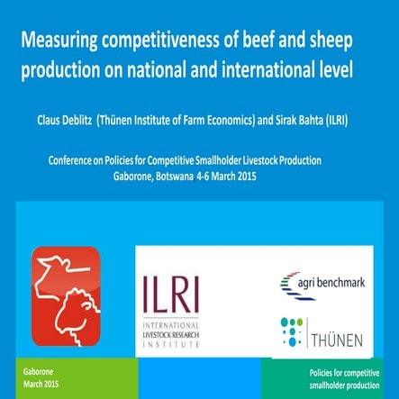 Measuring competitiveness of beef and sheep production on national and intern...