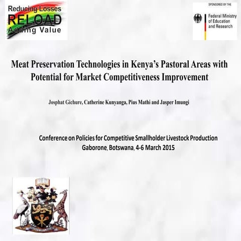Meat preservation technologies in Kenya’s pastoral areas with potential for m...