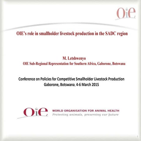 OIE’s role in smallholder livestock production in the SADC region