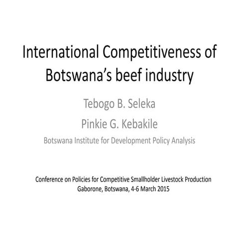 International competitiveness of Botswana’s beef industry
