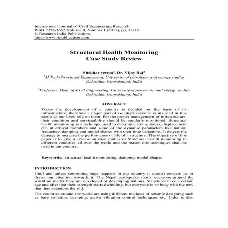 Overview of Structural health monitoring | PDF