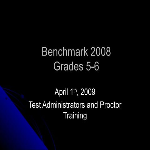 Shms Benchmark 2008 Teacher Training