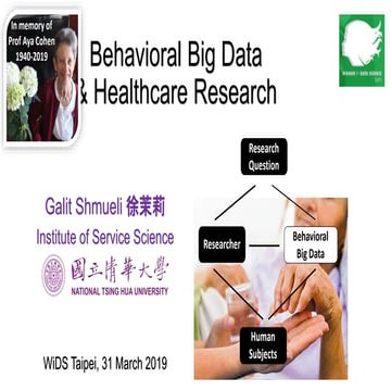 Behavioral Big Data & Healthcare Research: Talk at WiDS Taipei