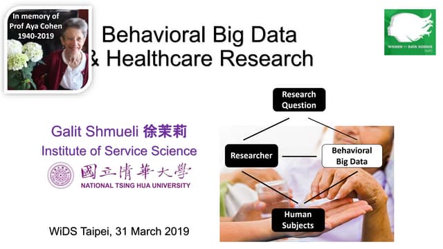 Behavioral Big Data & Healthcare Research: Talk at WiDS Taipei