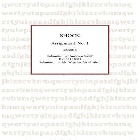 Shock and its description 