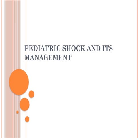 SHOCK Diagnosis and Management Power Point | PPTX
