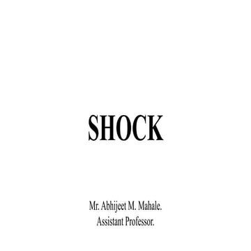 Shock, AHN - I, Medical Surgical Nursing