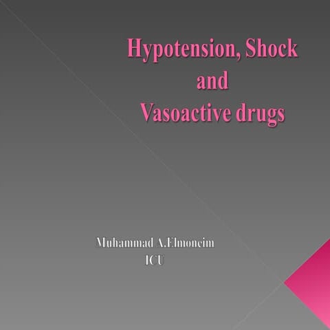 Shock And Vasoactive Drugs