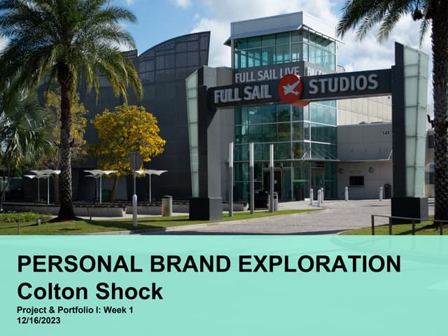 Colton Shock Project and Portfolio