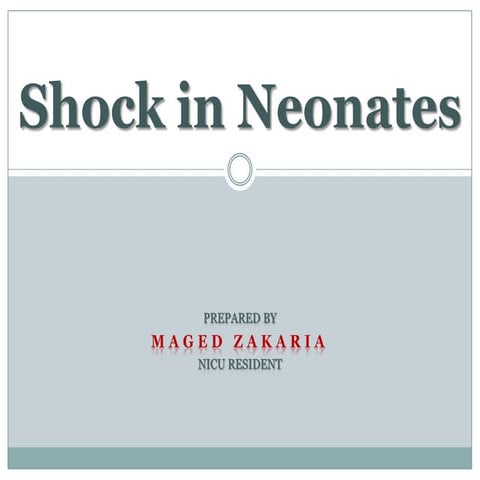 Shock in Neonates