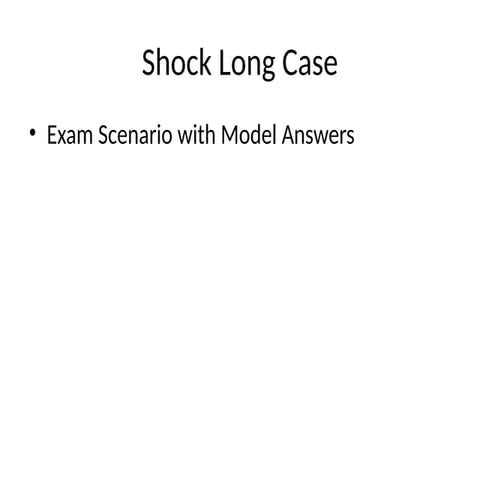 Comprehensive Shock Management in Trauma: Case Study and Model Answers ...