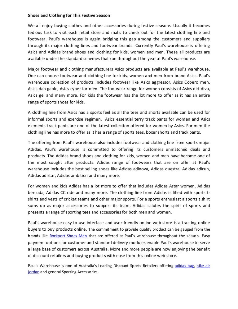 pauls warehouse asics